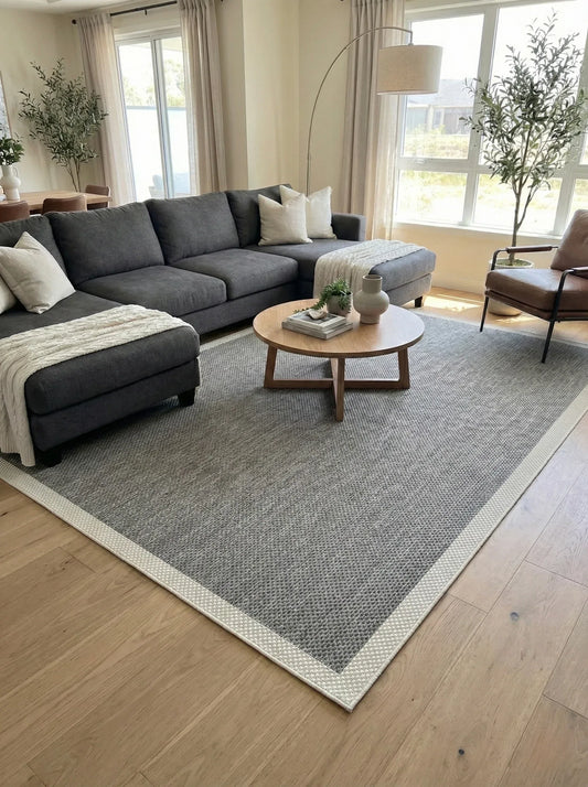 Natura Sisal NTR 06 Krem Antrasit Sisal Dokuma Halı - NTR 06 - HALI VAGONU