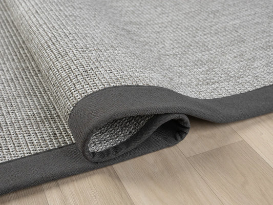 Himalaya Antrasit Kumaş Bordürlü 664 Gri Sisal Halı - HVHB11 - HALI VAGONU