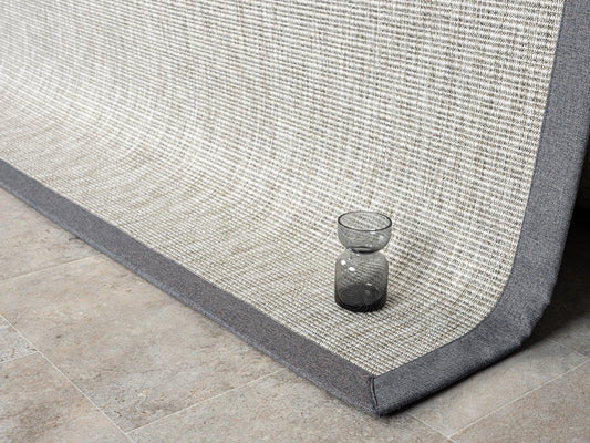 Himalaya Gri Kumaş Bordürlü 663 Gri Sisal Halı - HVHB15 - HALI VAGONU