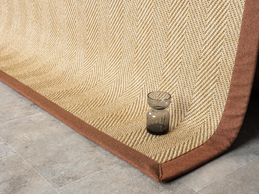 Himalaya Terra Kumaş Bordürlü 665 Bej Sisal Halı - HVHB17 - HALI VAGONU