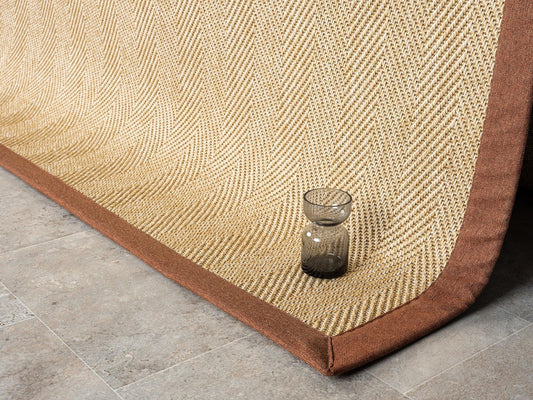 Himalaya Terra Kumaş Bordürlü 665 Bej Sisal Halı - HVHB17 - HALI VAGONU