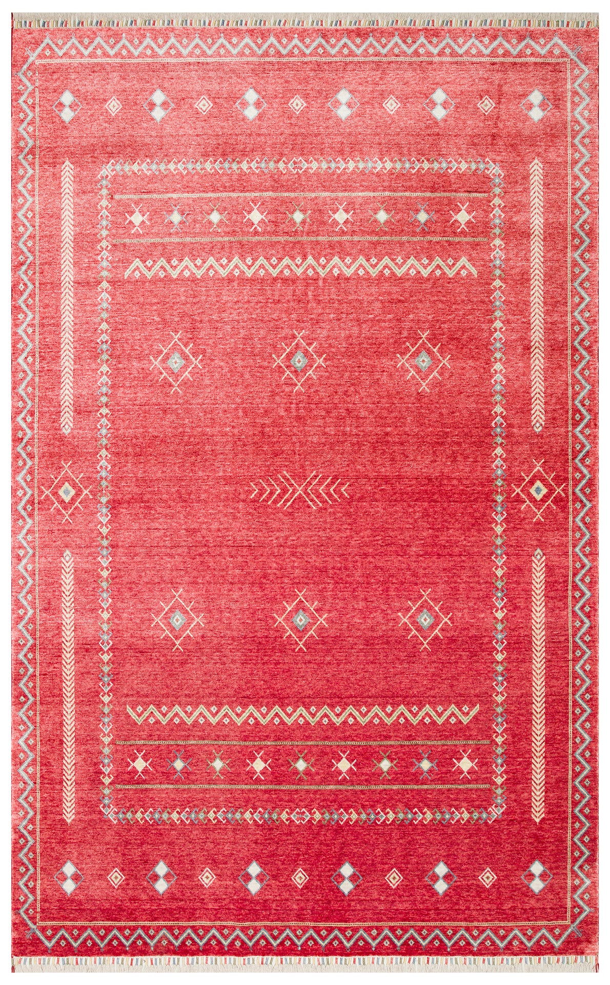 ZARA ZR 20 RED MULTY Otantik Desenli El Emeği İle Özel Tezgahlarda Üretilen Modern Uşak Halısı
