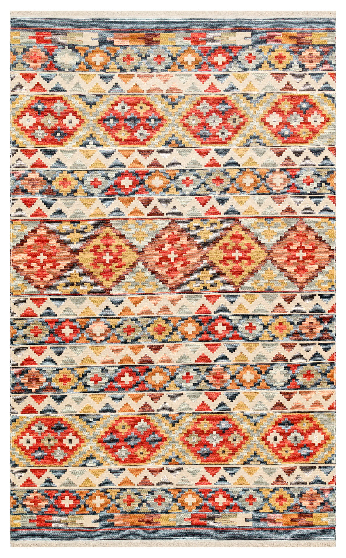 NOMAD 02 AQUA Yıkanabilir, Çift Taraflı Kullanıma Uygun Yumuşak Tuşeli Otantik Kilim