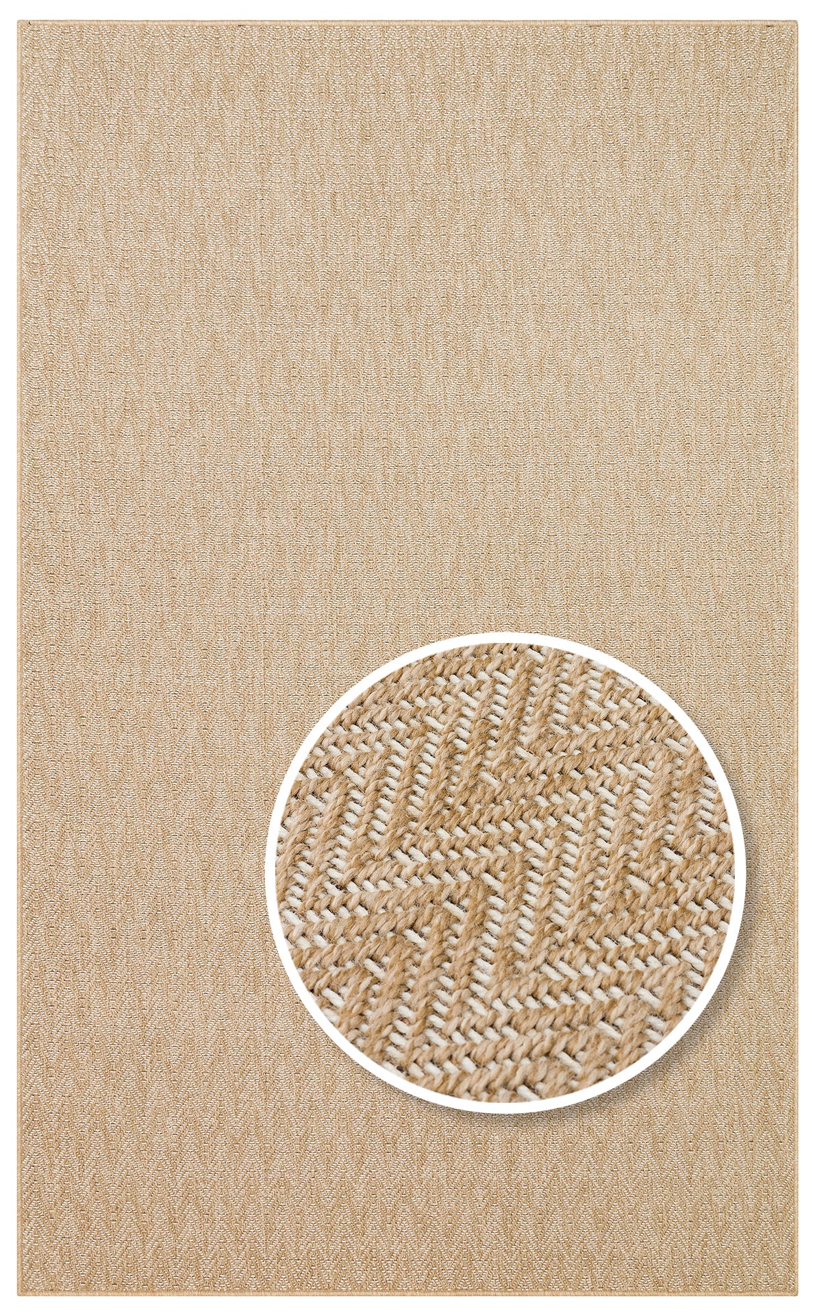 Halı Vagonu Zahara ZHR 02 Natural White, dış mekan kullanımı için uygun, hav vermeyen kolay temizlenebilir sisal halı.