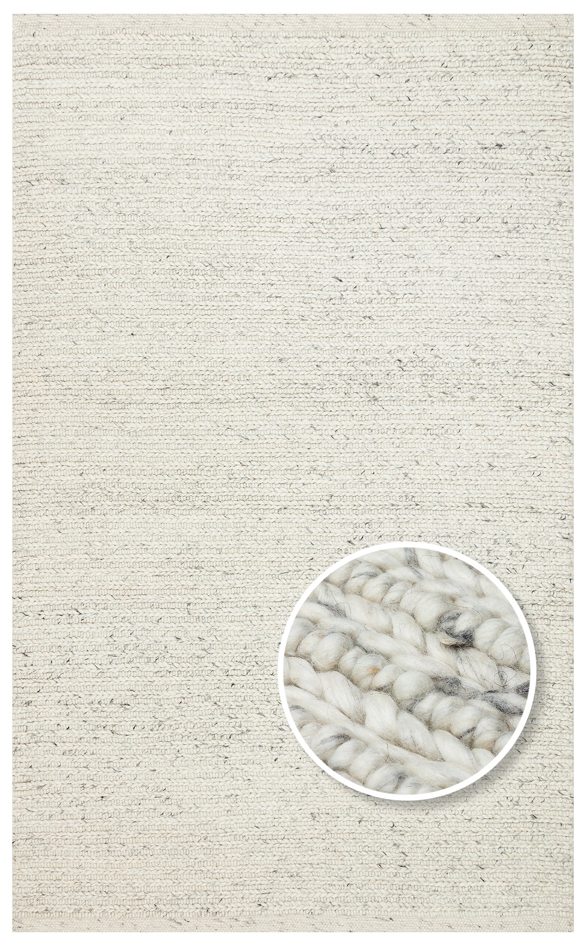 JADE LD 07 L.GREY Naturel Kazak Örgü Desenli El Dokuma Örgü Halı