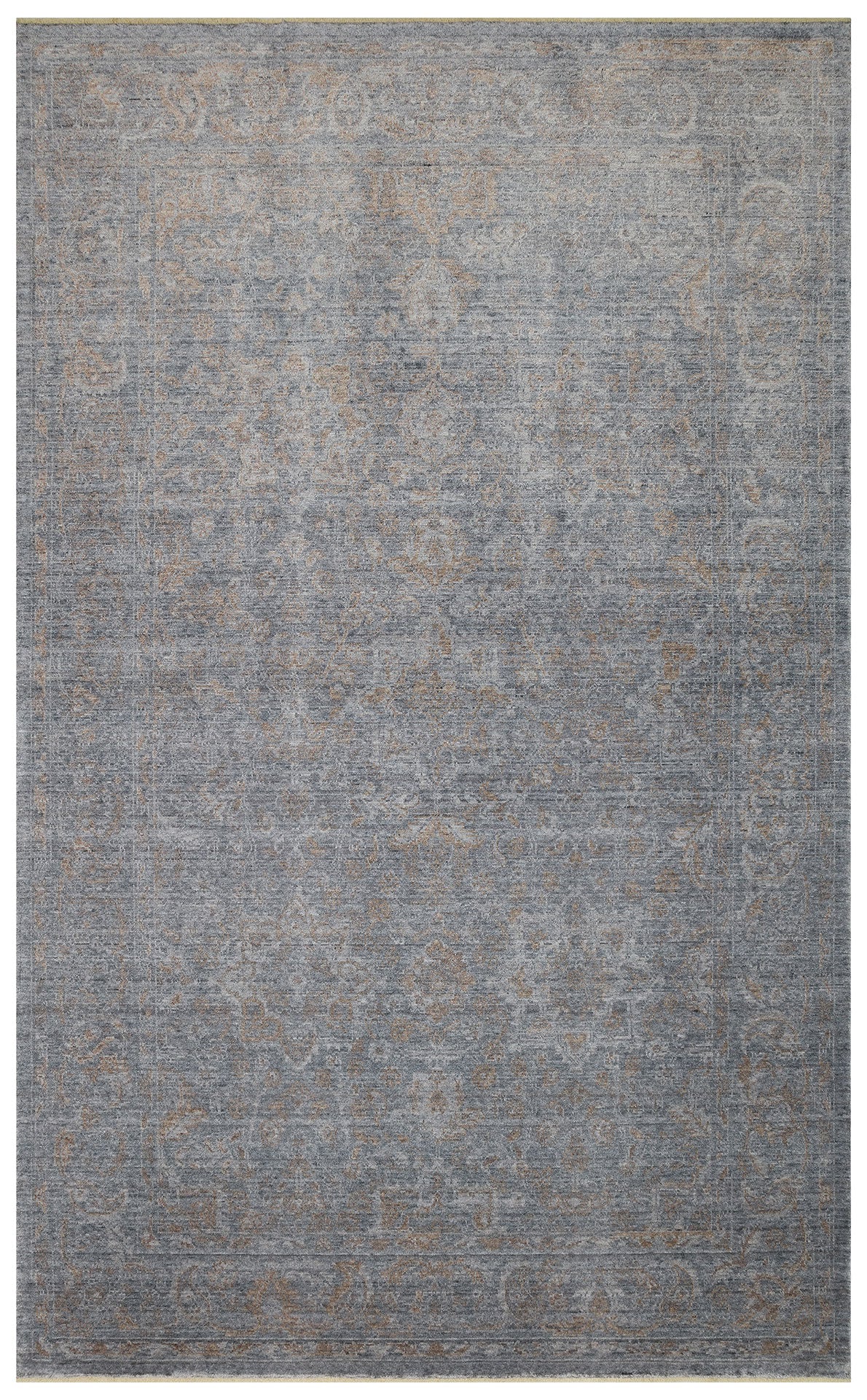 TAFTAN TF 02 DARK GREY BRONZE Pakistan Overdyed Tarzı Özel Hav Vermeyen Taftan Özel Tezgah Halısı tasarımının detaylı görüntüsü.