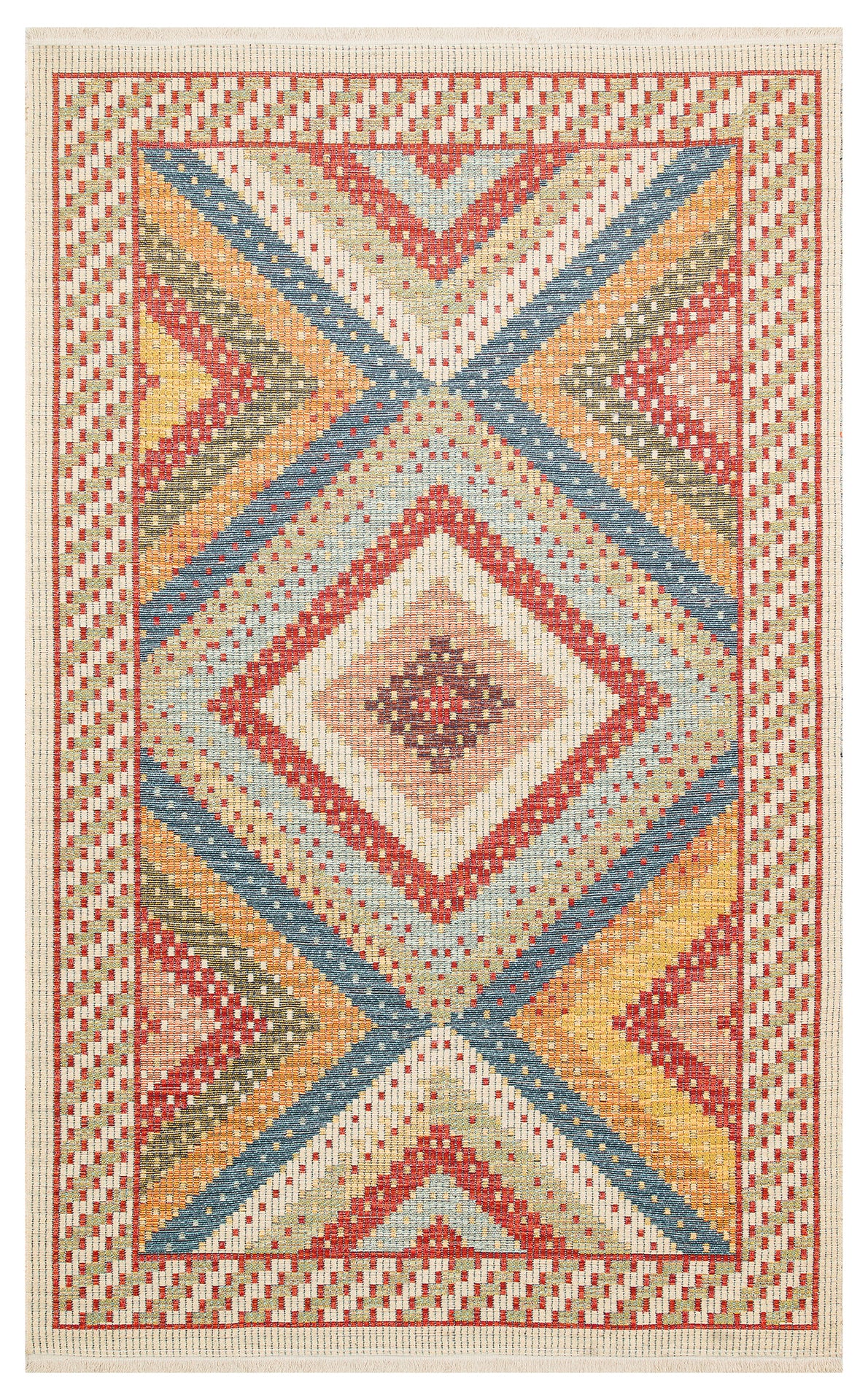 NOMAD 10 RED Yıkanabilir, Çift Taraflı Kullanıma Uygun Yumuşak Tuşeli Otantik Kilim
