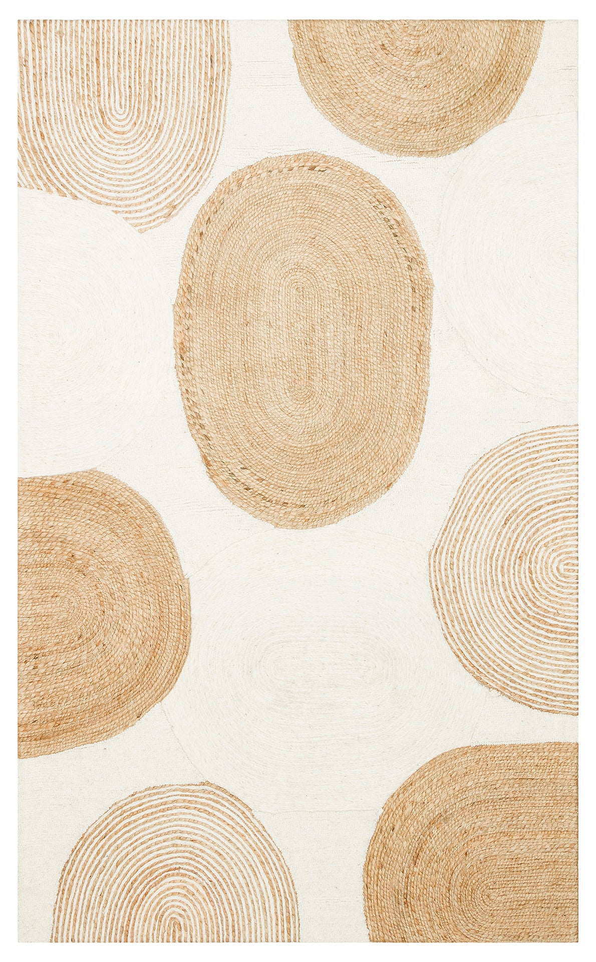 JADE 902 NATURAL WHİTE Naturel Kazak Örgü Desenli El Dokuma Örgü Halı