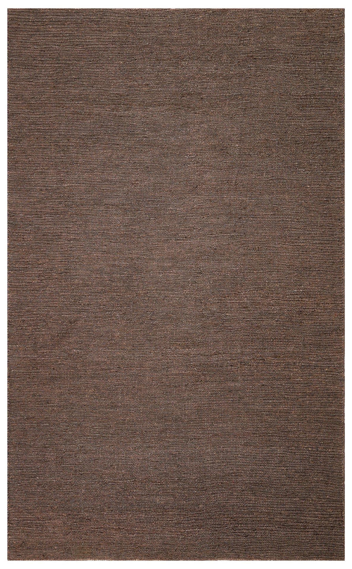 Soumak SMK Plain Brown Örgülü Naturel Kendir Halı'nın detaylı görünümü, doğal kumaş yapısı.