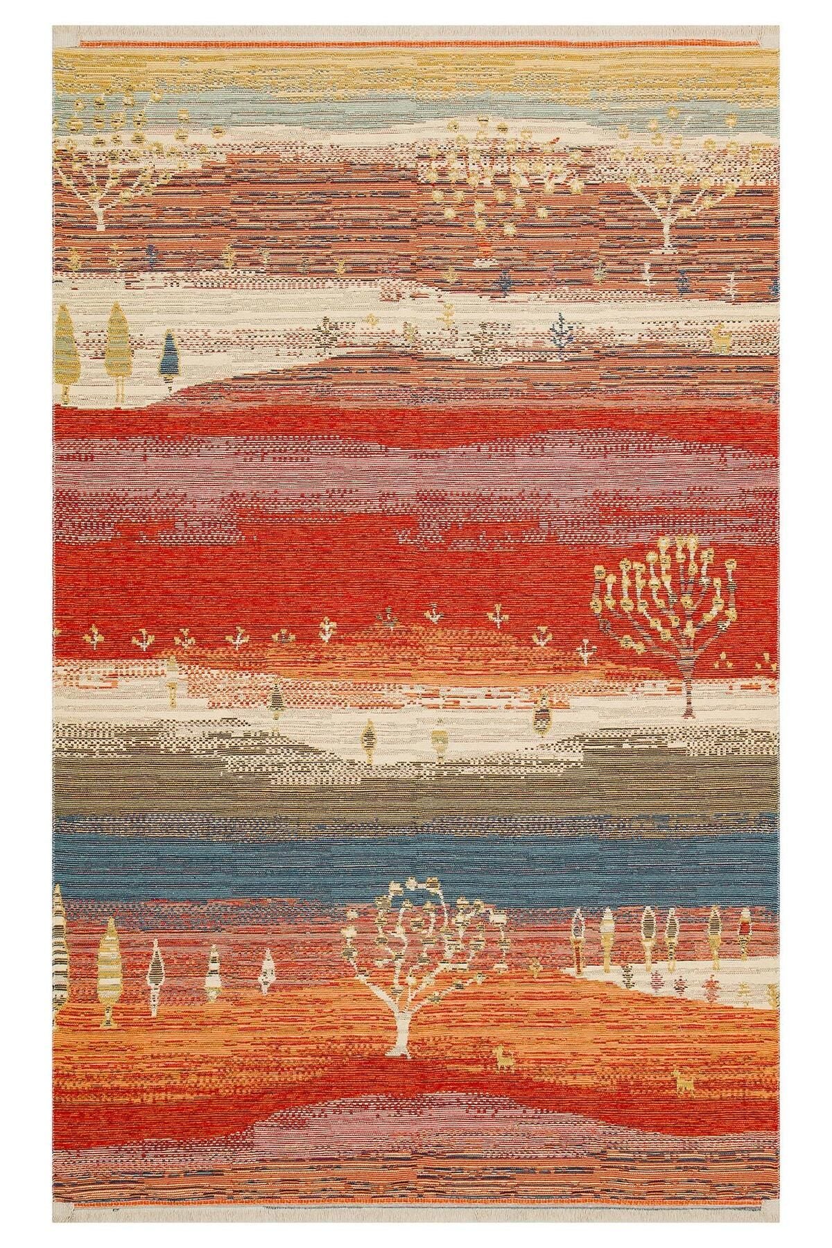 NOMAD NMD 12 TERRA Yıkanabilir, Çift Taraflı Kullanıma Uygun Yumuşak Tuşeli Otantik Kilim