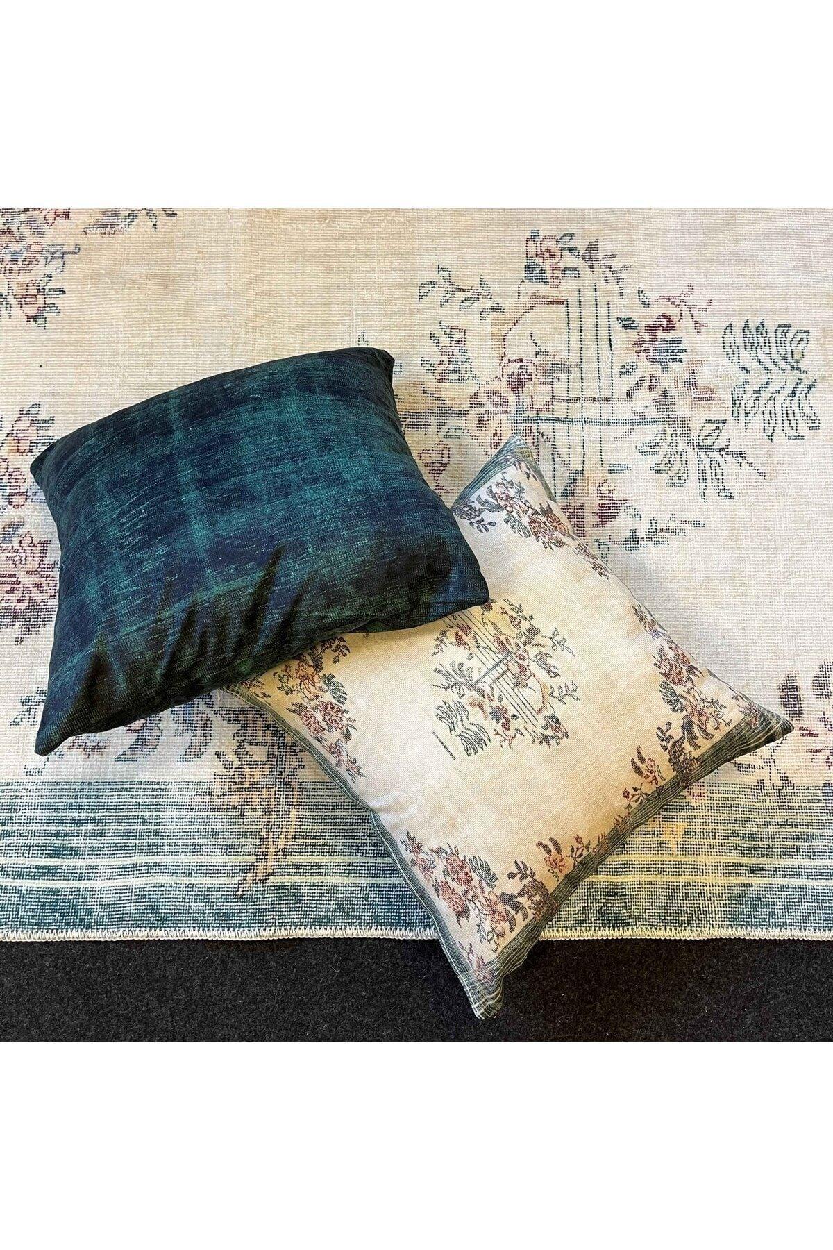 Yumuşak Dokulu Bambu Soft Kilim - Vintage Saçaklı Dijital Baskı HV-SK-939 - HALI VAGONU