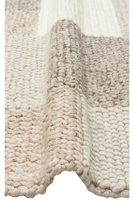 JADE CORBIN NATURAL Naturel Kazak Örgü Desenli El Dokuma Örgü Halı - HALI VAGONU