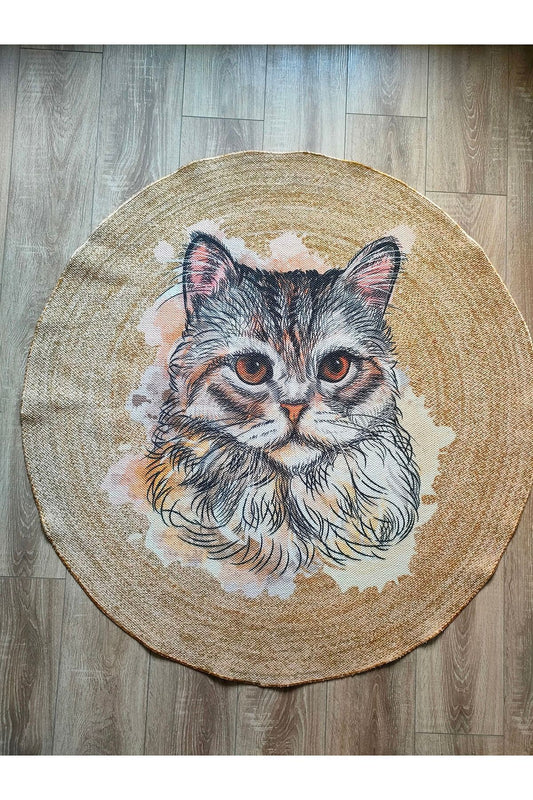 Boho 929 Jüt Hasır Etnik Desenli Jüt Örme Doğal Hasır Natural Halı