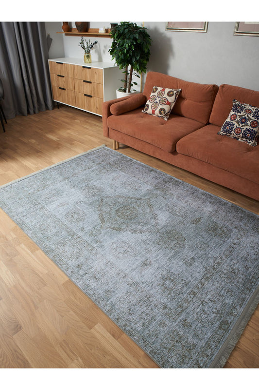 HV 2023 Pastel Mavi Gri Vintage Etnik Dokuma Taban Salon Halısı Mutfak Halısı Koridor Halısı