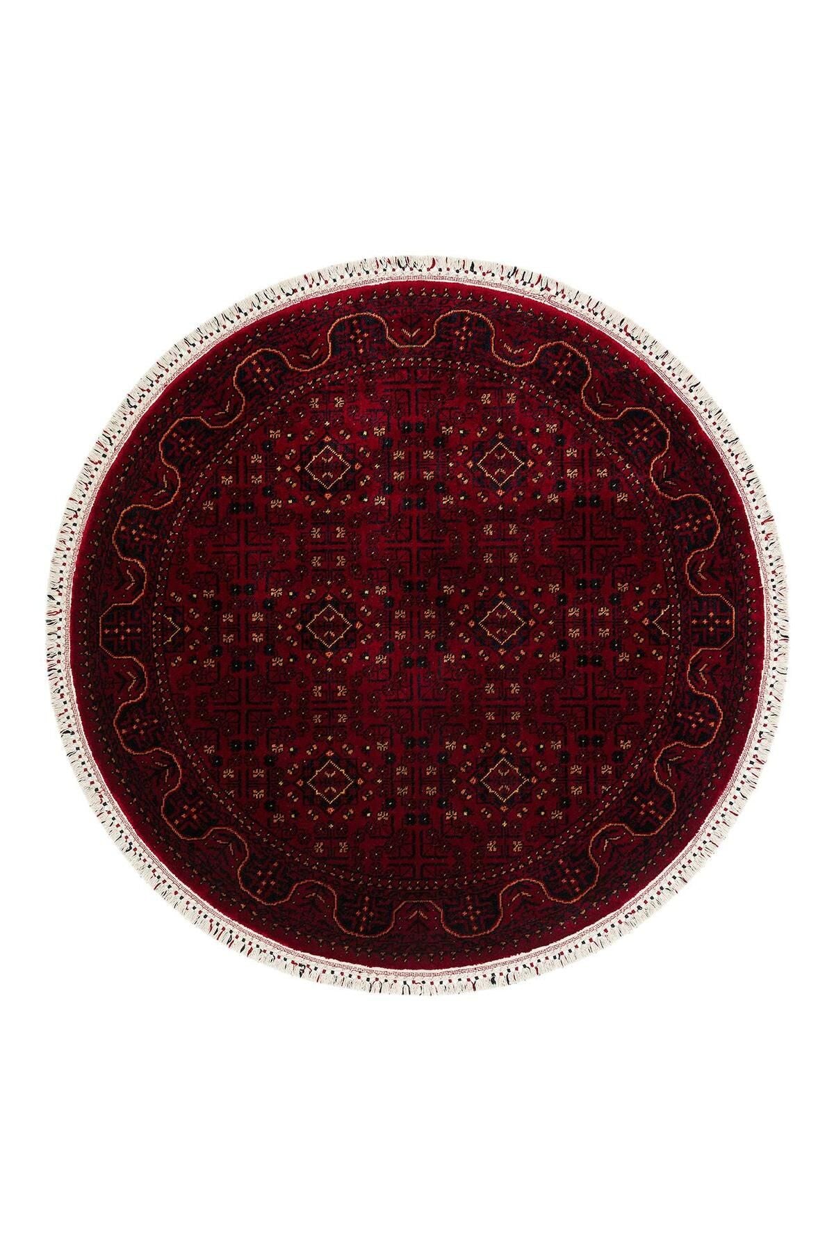 NOSTALJI 960 RED Q Afgan / Yağcıbedir Desenli El Emeği ile Özel Tezgahlarda Üretilen Uşak Halısı