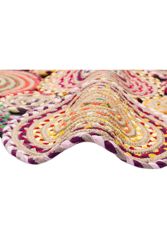 Patna Ptn 01 Multy Mix Jüt Hasır Görünümlü Hav Toz Vermez Dekoratif Örgü Halı, çift taraflı kullanımıyla şık bir mekan yaratıyor.