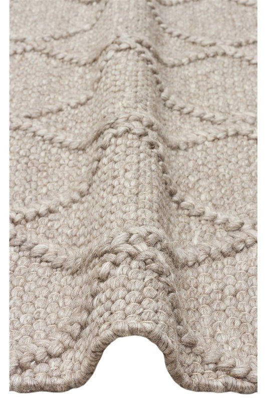 JADE DIAMOND BROWN Naturel Kazak Örgü Desenli El Dokuma Örgü Halı