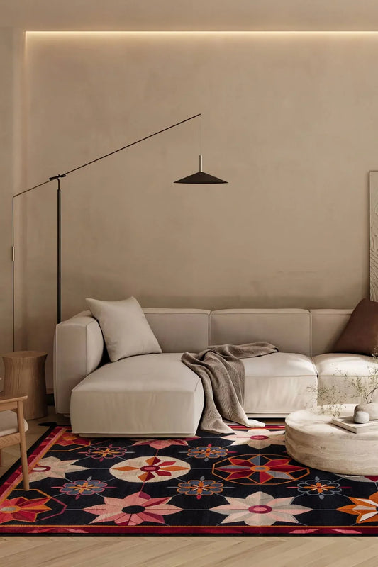 Çiçekli Floral Püsküllü Salon Halısı Mutfak Halısı Yolluk Otantik Halı Halı Vagonu 225 - HALI VAGONU