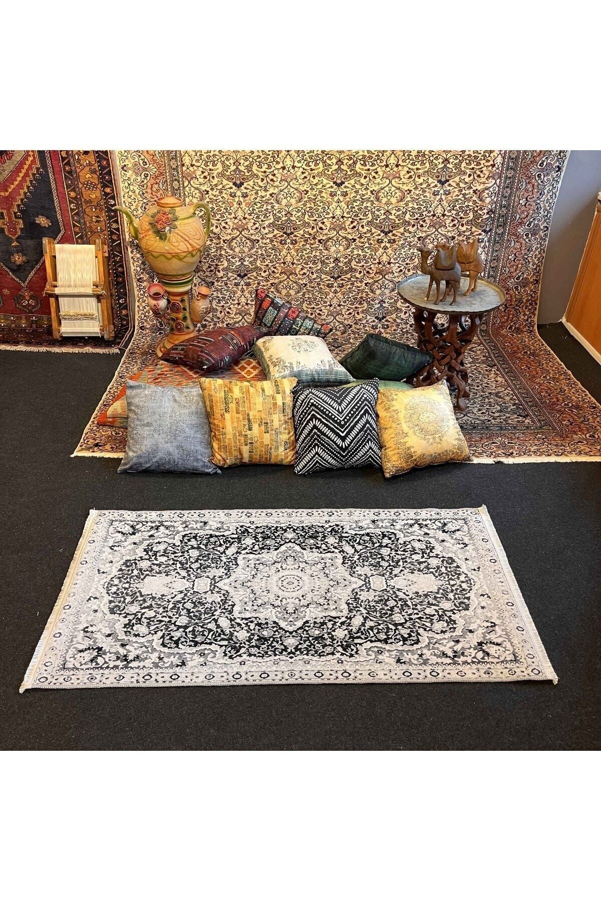 Yumuşak Dokulu Bambu Soft Kilim - İskandinav Saçaklı Dijital Baskı HV-SK-901