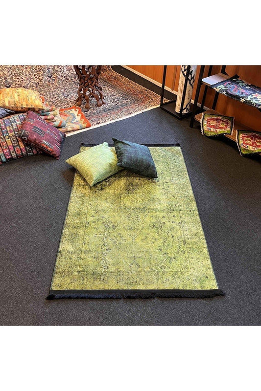 Yumuşak Dokulu Bambu Soft Kilim - Vintage Saçaklı Dijital Baskı HV-SK-922
