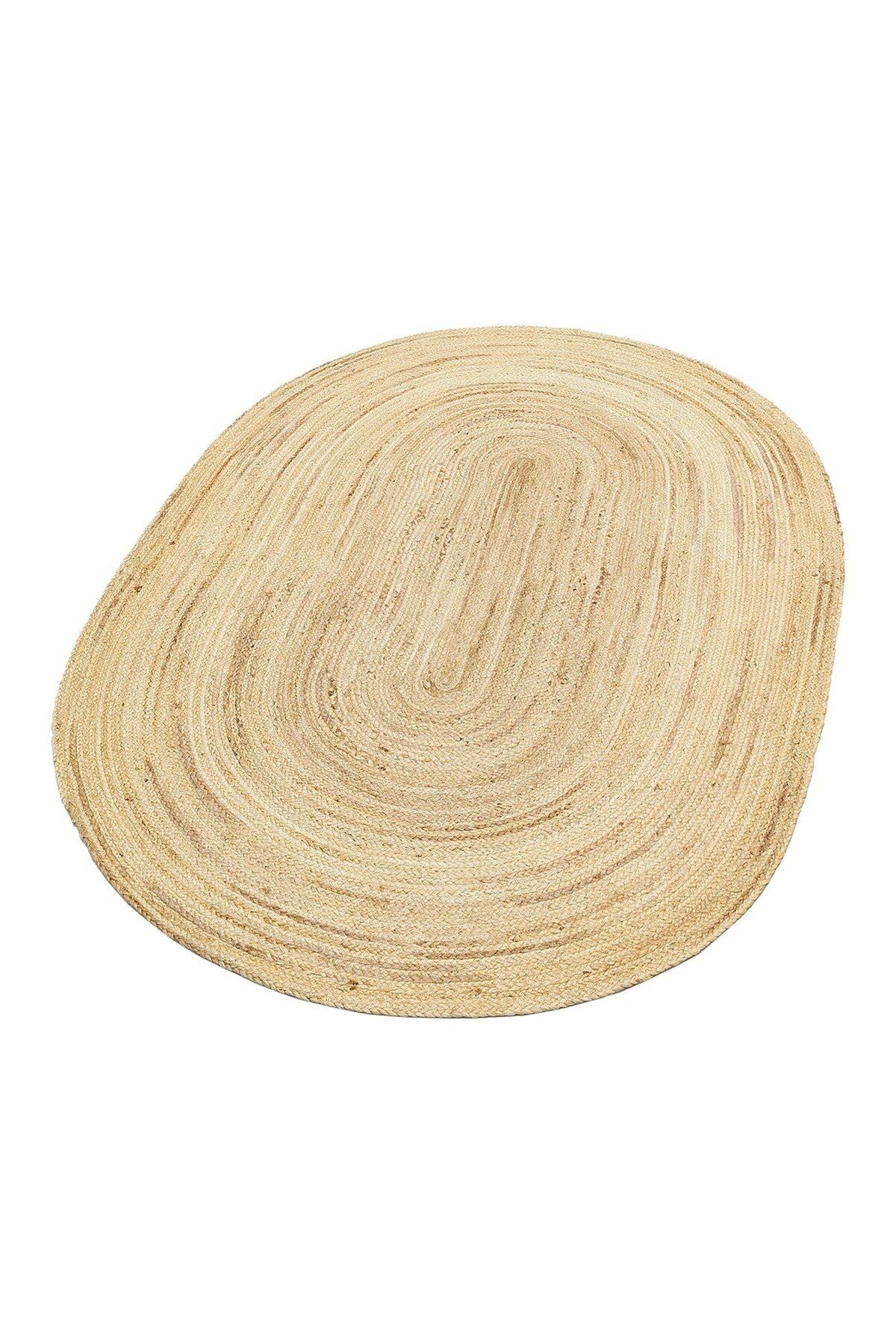 JUNO ECH 01E NATURAL El Dokuma Naturel Jüt Hasır Halı, 2000 gr/m2 ağırlığı ile sağlam ve dayanıklı bir zemin kaplaması.