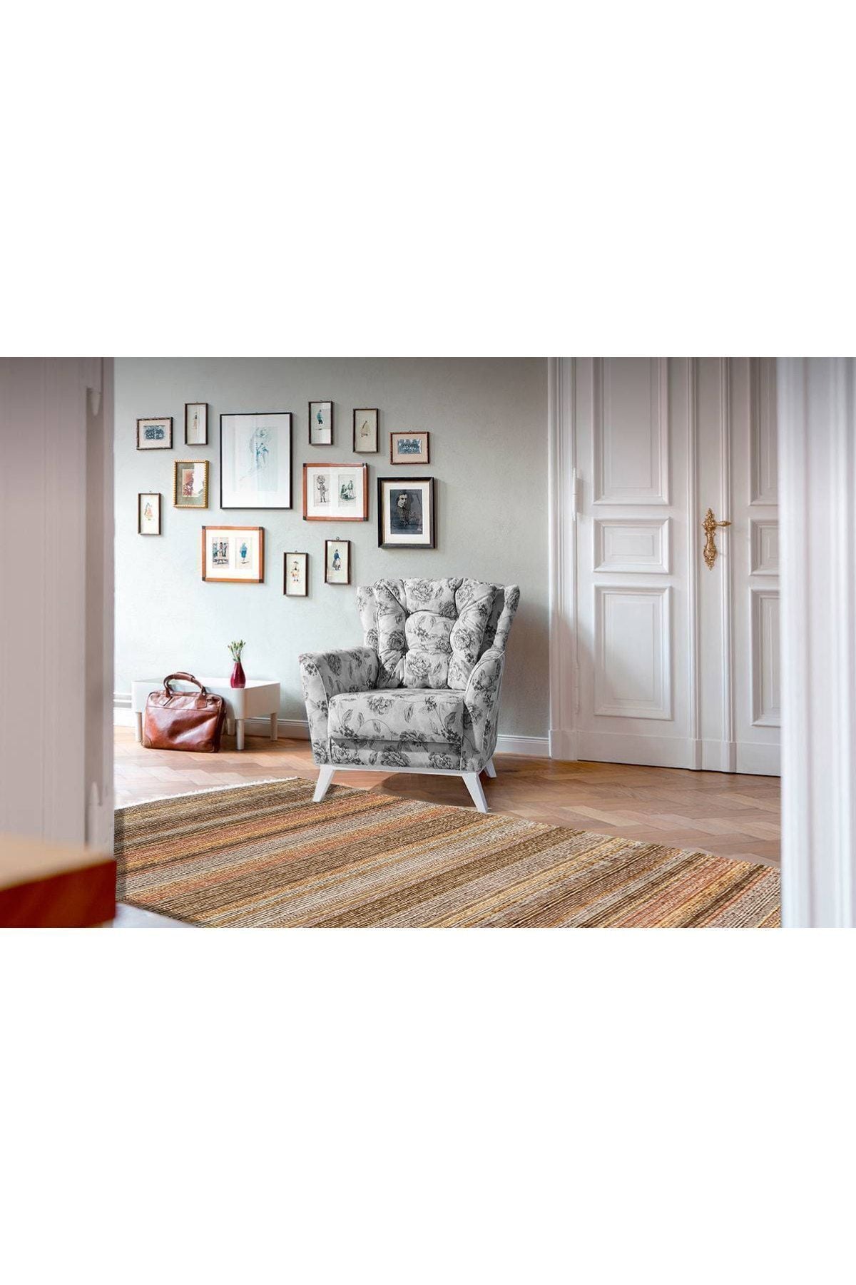 Cotton Serisi Koyu Kahve Tonlarında Mermer Görünümlü Otantik Dekoratif Dokuma Taban Kilim