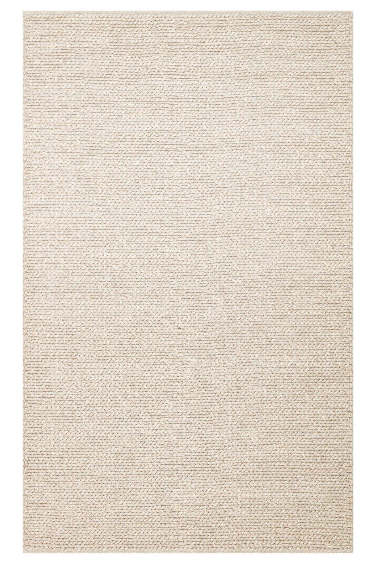JADE BASKETWEAVE BEIGE Naturel Kazak Örgü Desenli El Dokuma Örgü Halı