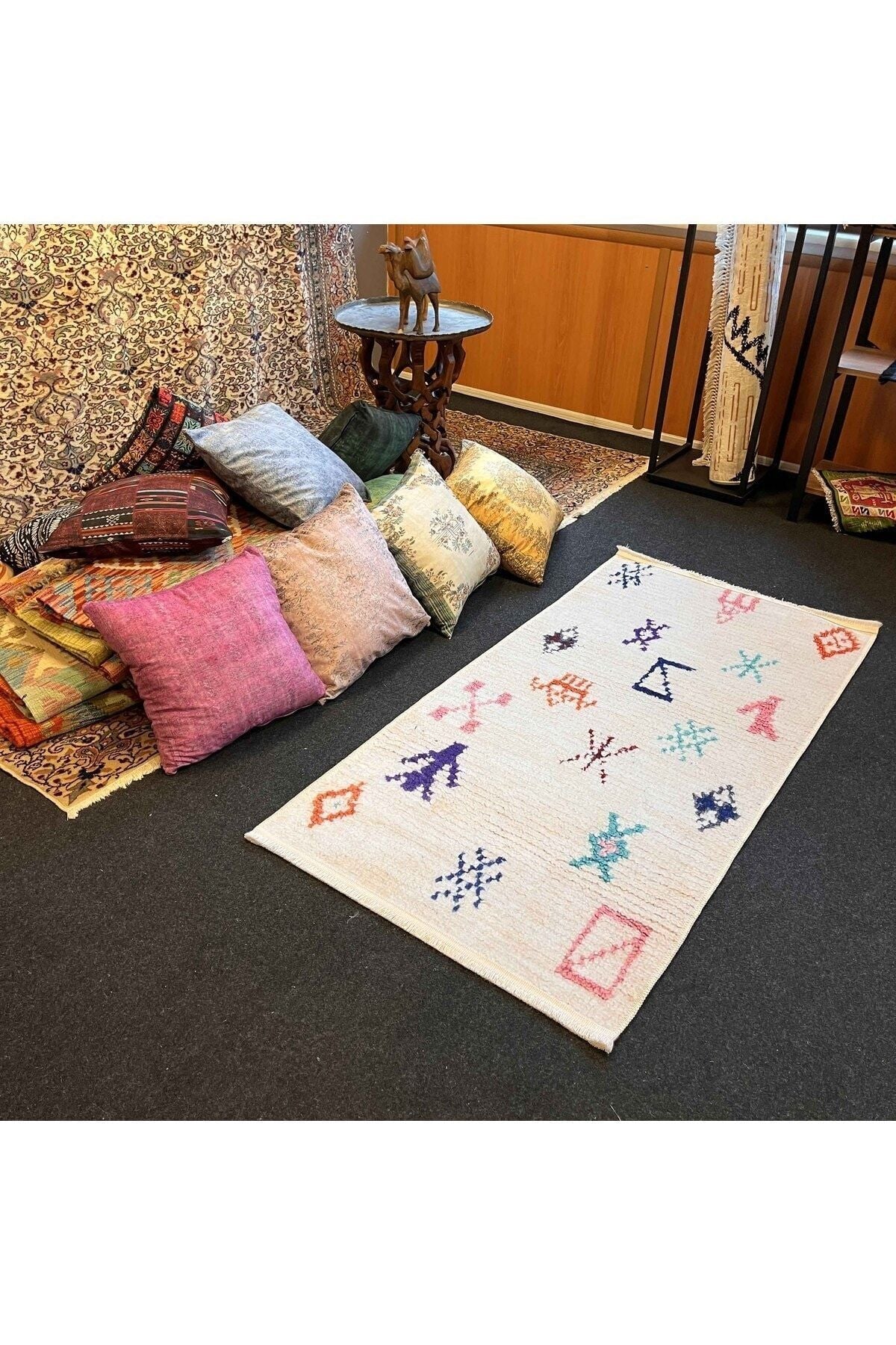 Yumuşak Dokulu Bambu Soft Kilim Ourain Saçaklı Dijital Baskı HV-SK-O9