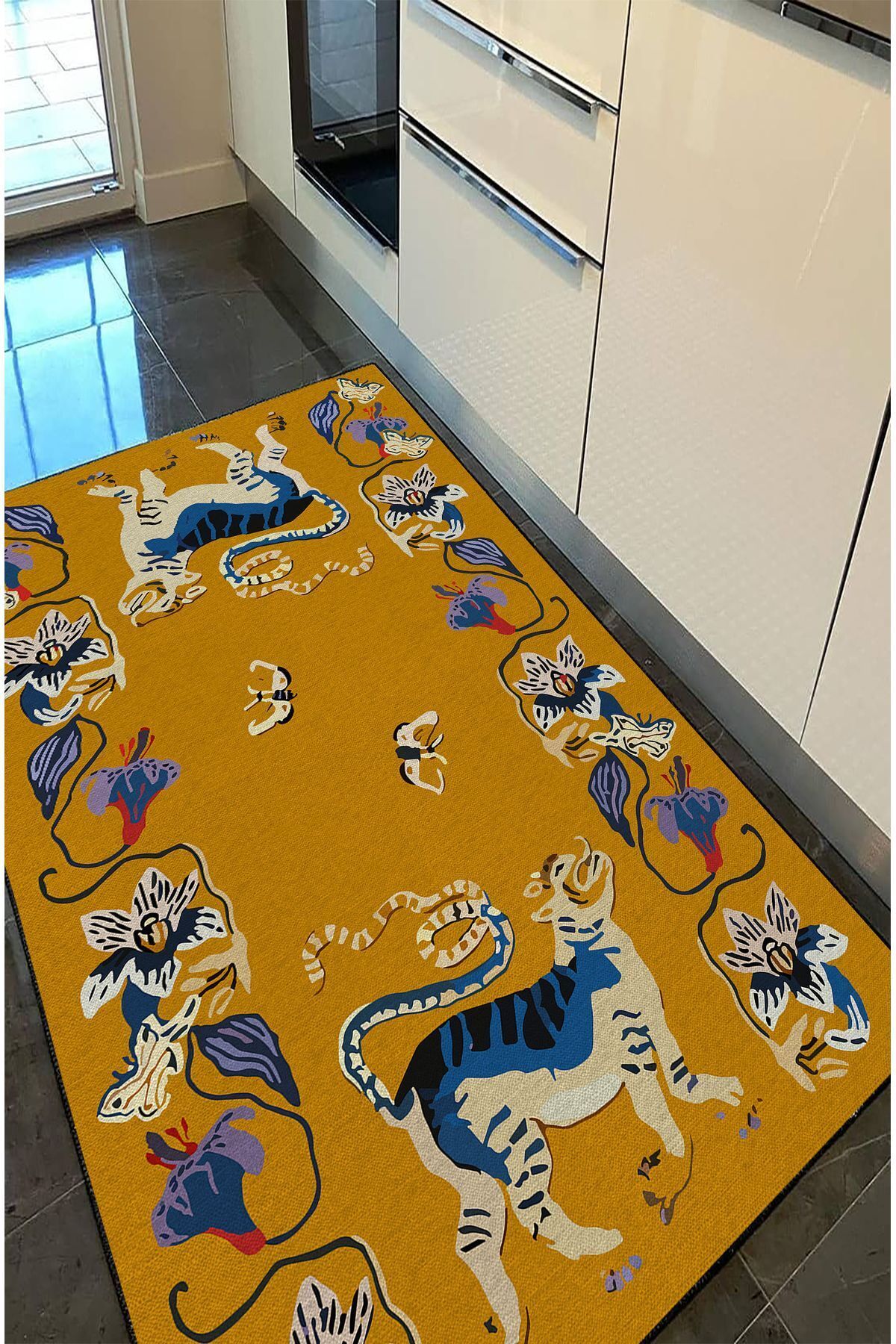 HV 45 Modern Stil Hardal Kaplan Iskandinav Halı Ve Kilim Salon Halısı Yıkanabilen Dekoratif Halı