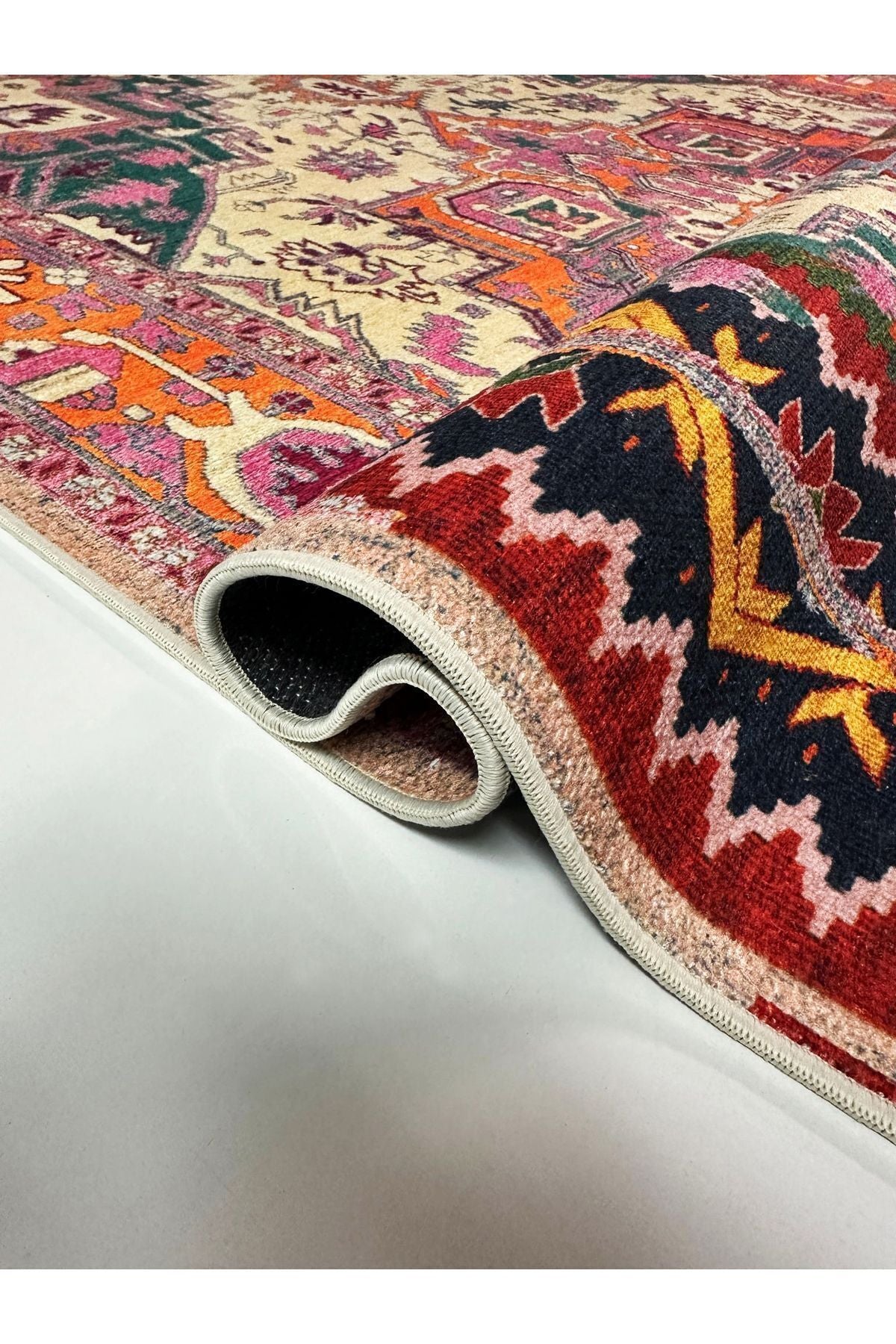 Halı Vagonu 15 Sanatsal Artwork Stil Çok Renkli Vintage Dokuma Taban Halı