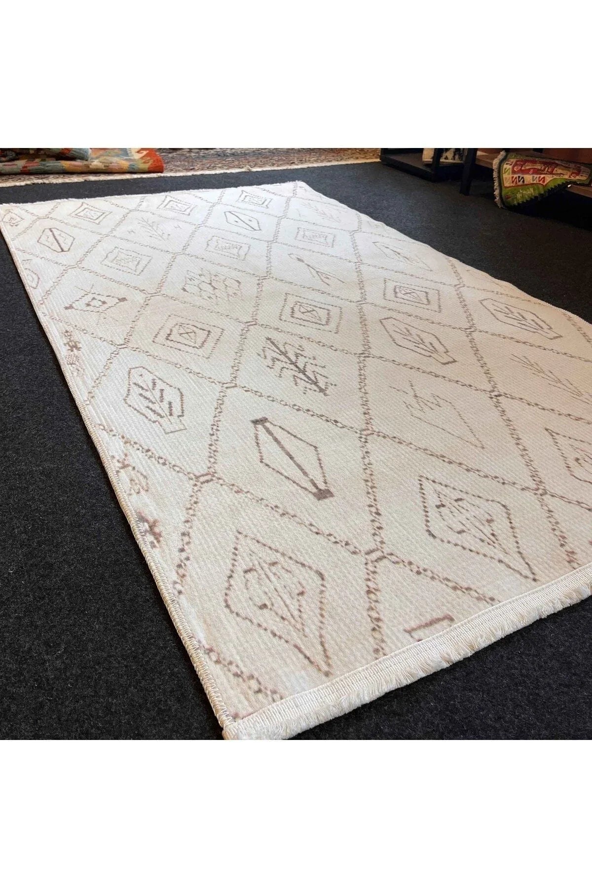 Yumuşak Dokulu Bambu Soft Kilim - Ourain Saçaklı Dijital Baskı - HALI VAGONU