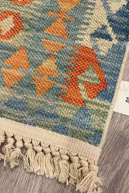 Cotton Etnik Desenli Otantik Çok Renkli Kilim 3602 - HALI VAGONU