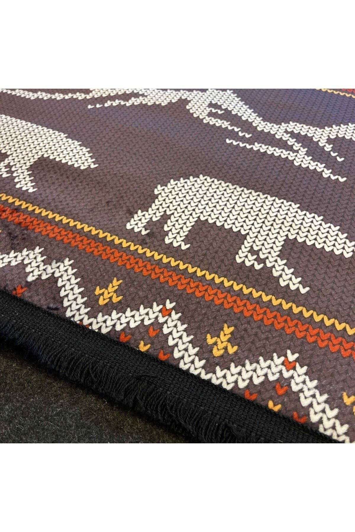 Yumuşak Dokulu Bambu Soft Kilim İskandinav Saçaklı Dijital Baskı HV-SK-902