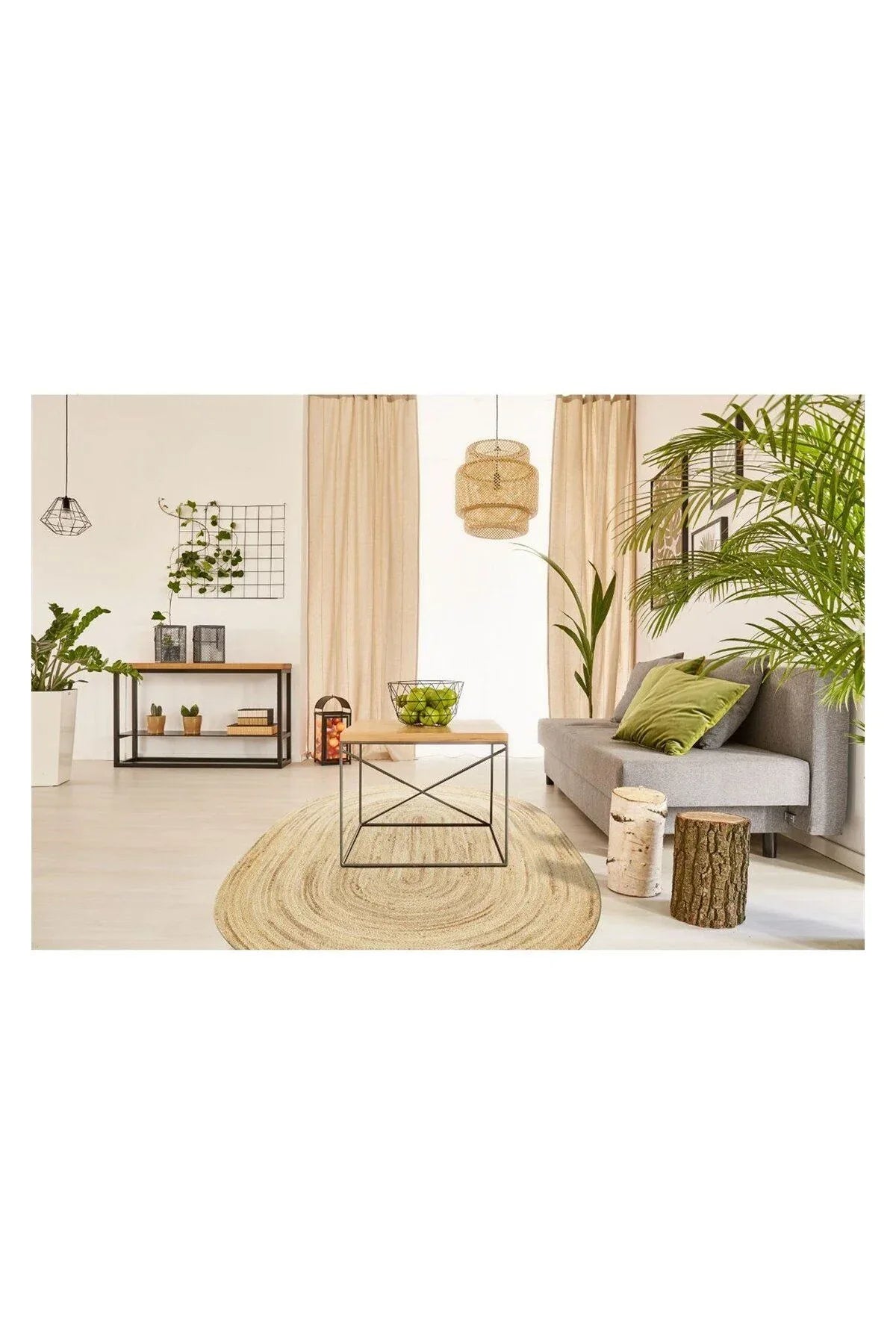 JUNO ECH 01E NATURAL El Dokuma Naturel Jüt Hasır Halı - HALI VAGONU