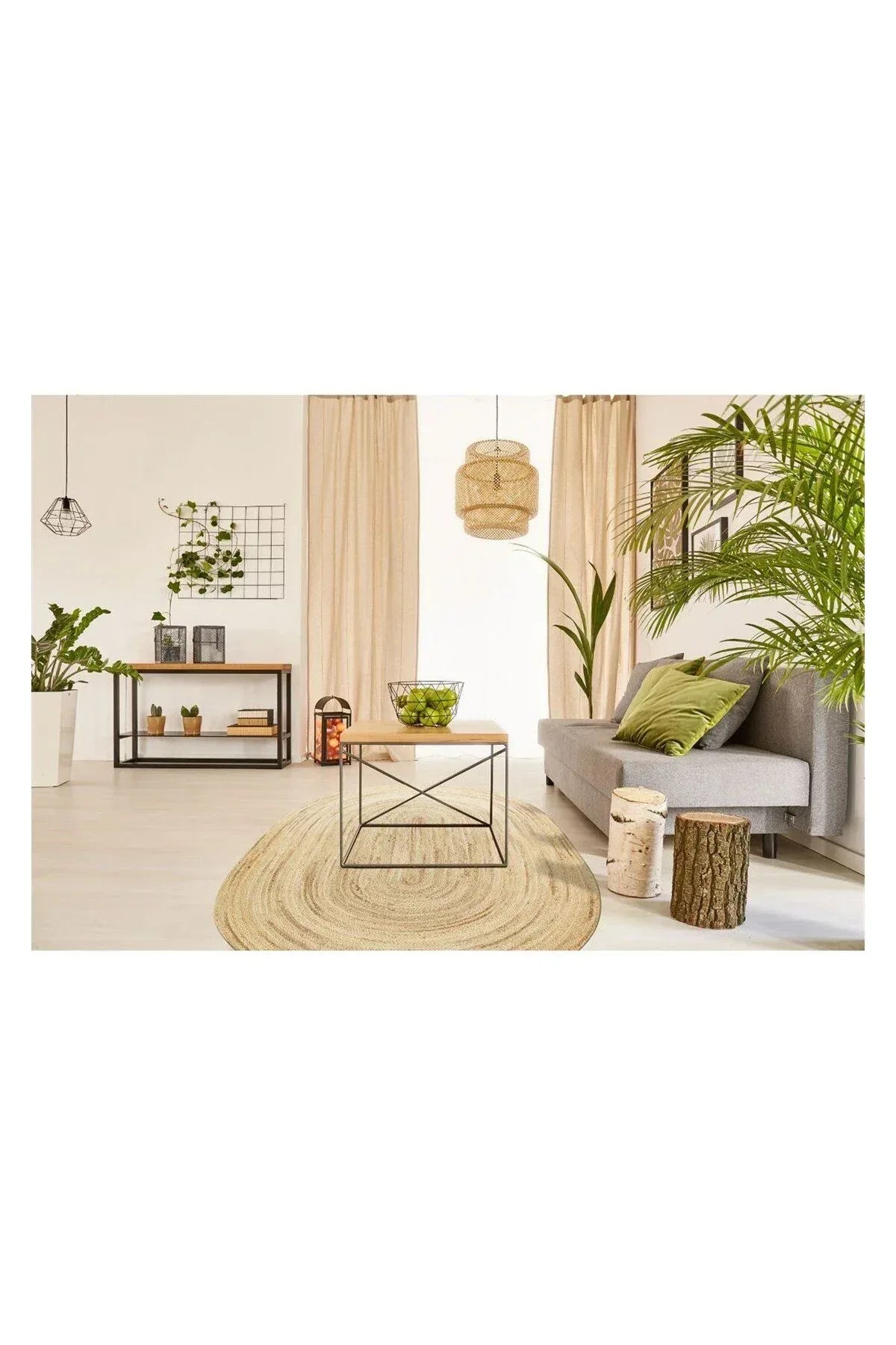 JUNO ECH 01E NATURAL El Dokuma Naturel Jüt Hasır Halı - HALI VAGONU