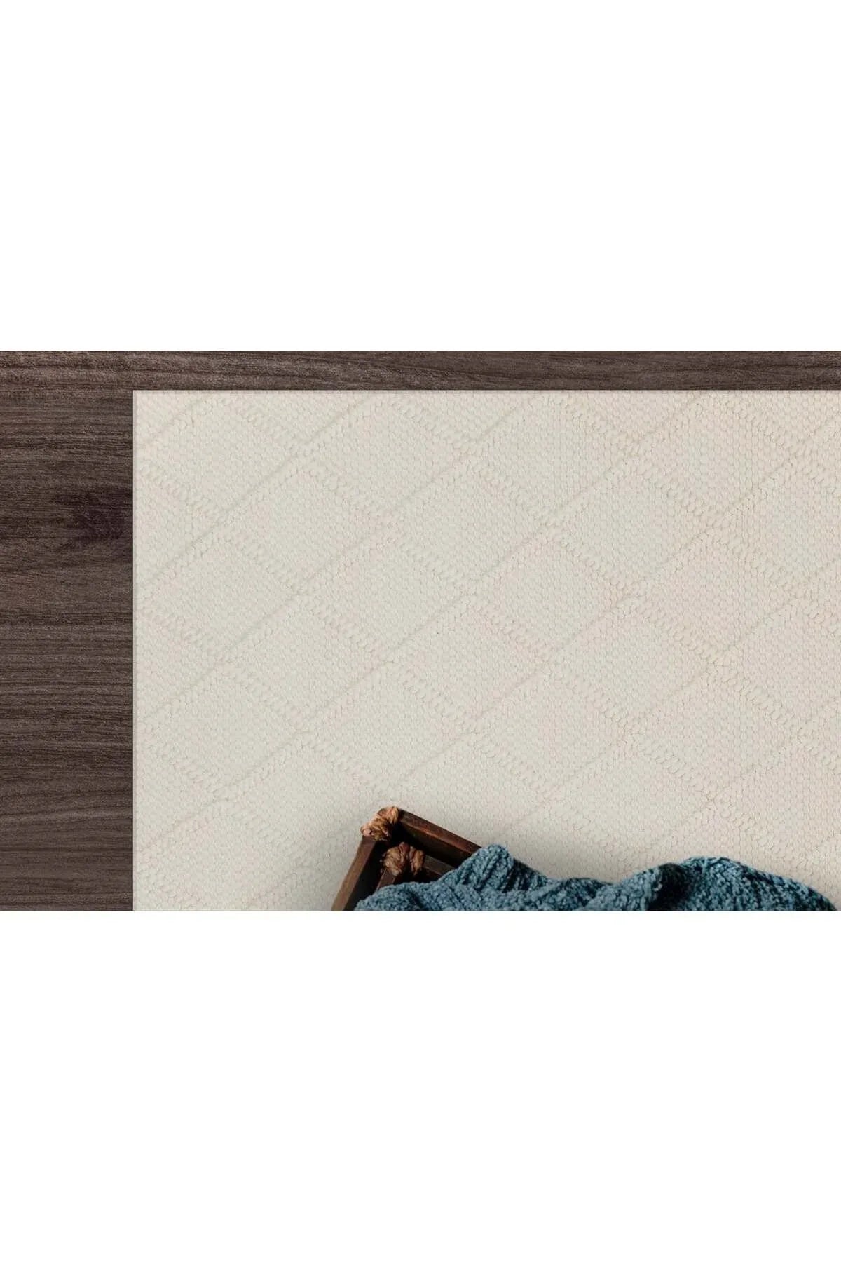 JADE DIAMOND CREAM Naturel Kazak Örgü Desenli El Dokuma Örgü Halı - HALI VAGONU