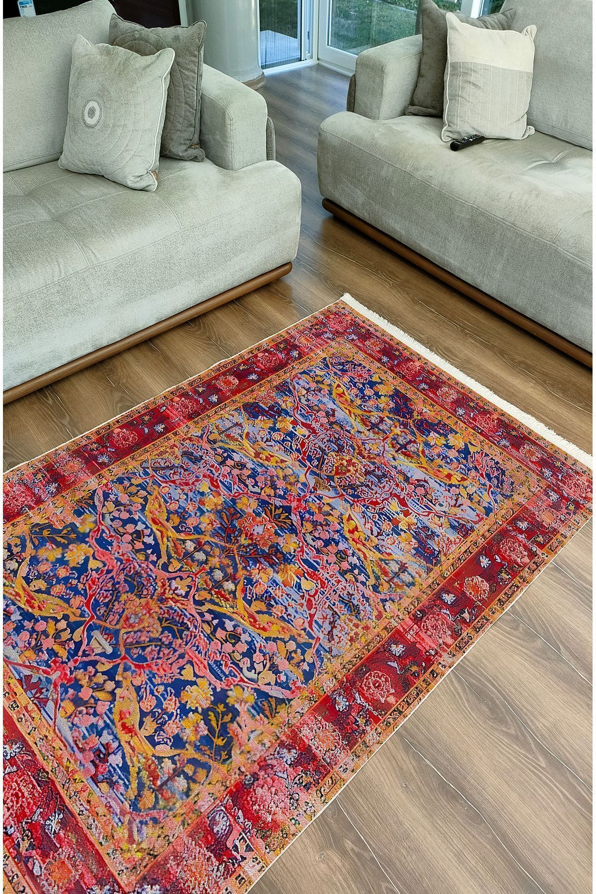 Halı Vagonu 55 Renkli Klasik Desenli Yıkanabilir Kaymaz Salon Halısı, Koridor Ve Mutfak Halısı