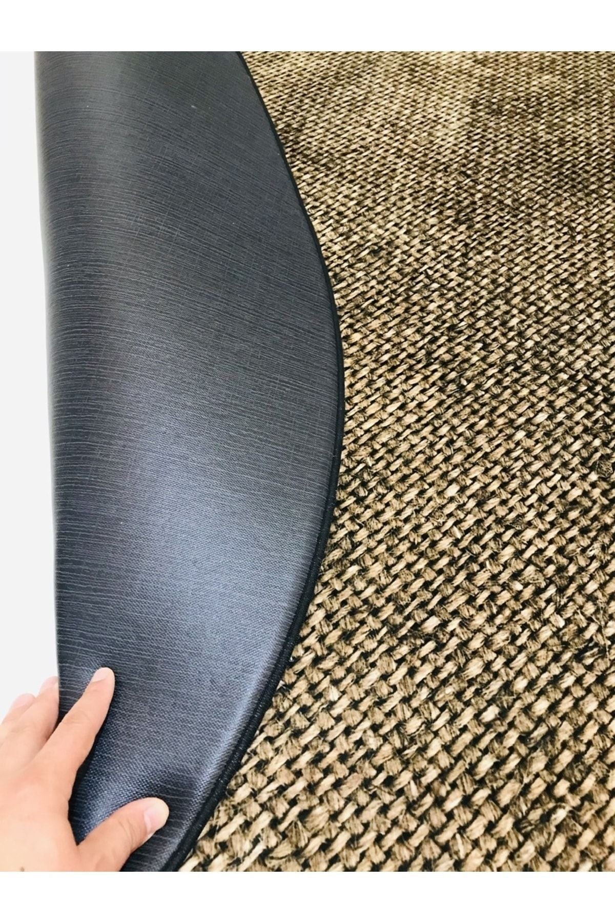 JUTE03 Hasır Sisal Jüt Desenli Dijital Baskılı Yuvarlak Halı