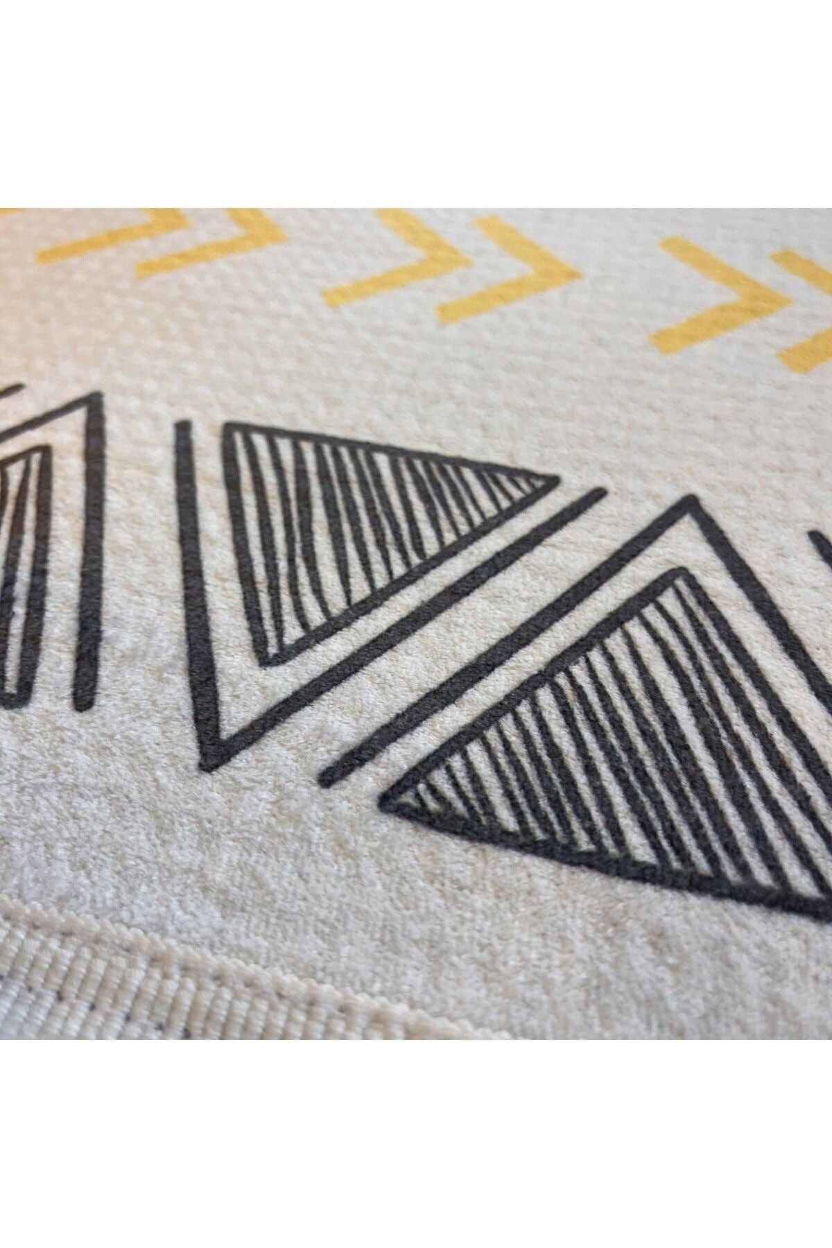 Yumuşak Dokulu Bambu Soft Kilim - İskandinav Saçaklı Dijital Baskı HV-SK-202