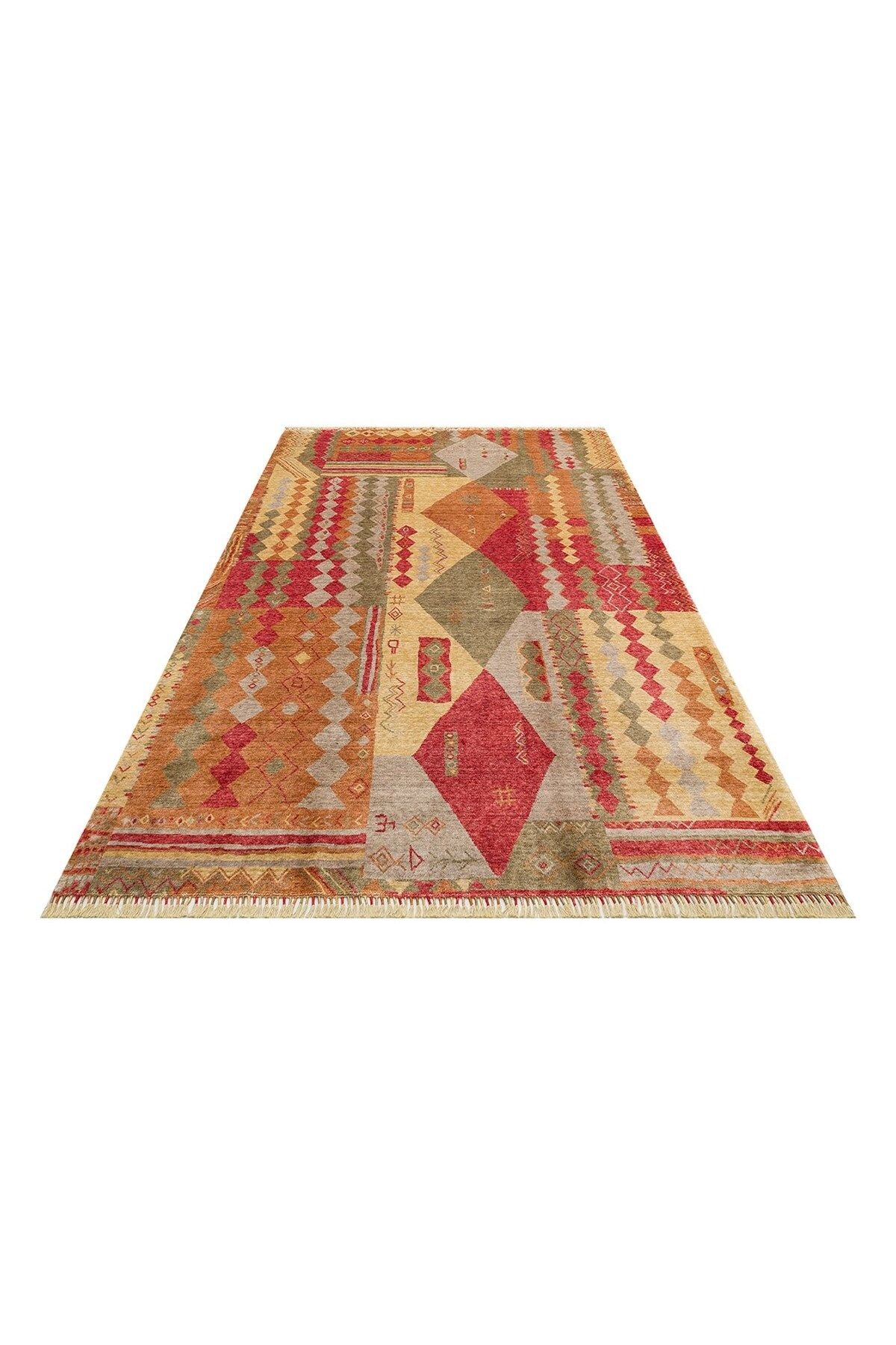 Zara Zr 10 Red Autumn Otantik Desenli El Emeği Ile Özel Tezgahlarda Üretilen Modern Uşak Halısı