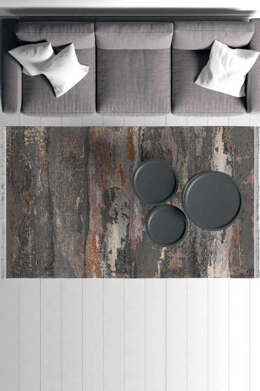 Halı Vagonu Serisi Krem Ve Multy Tonlarda Çiçekli Desen Kaymaz Taban Şönil Halı - HALI VAGONU