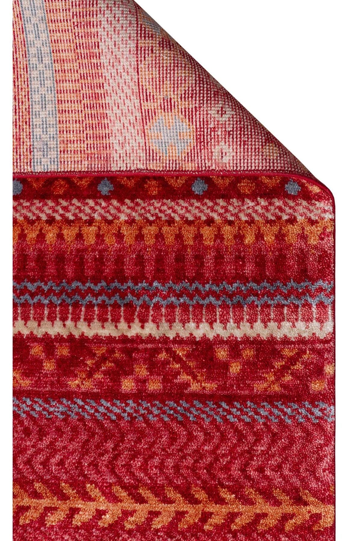 Zara Zr 19 Red Multy Otantik Desenli El Emeği Ile Özel Tezgahlarda Üretilen Modern Uşak Halısı