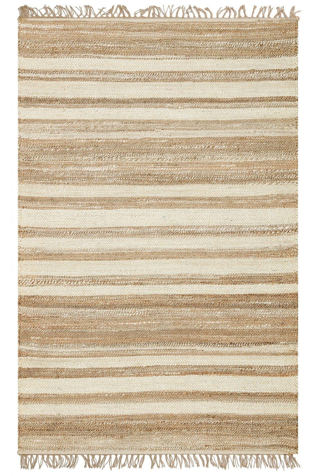 Echo Ech 11 Natural White Xw El Dokuma Naturel Jüt Hasır Halı - Doğal jüt malzemeden yapılmış, çift taraflı kullanım imkanı sunan halı.