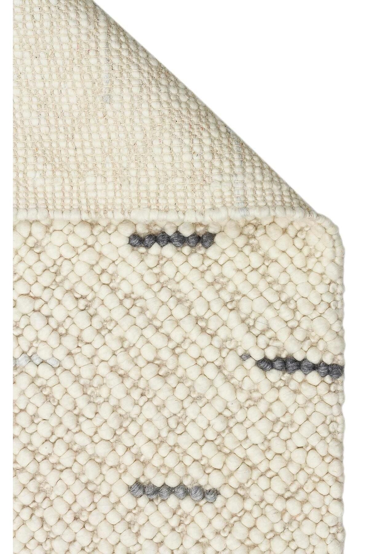 JADE JD 06 ANTRASİT GREY Naturel Kazak Örgü Desenli El Dokuma Örgü Halı