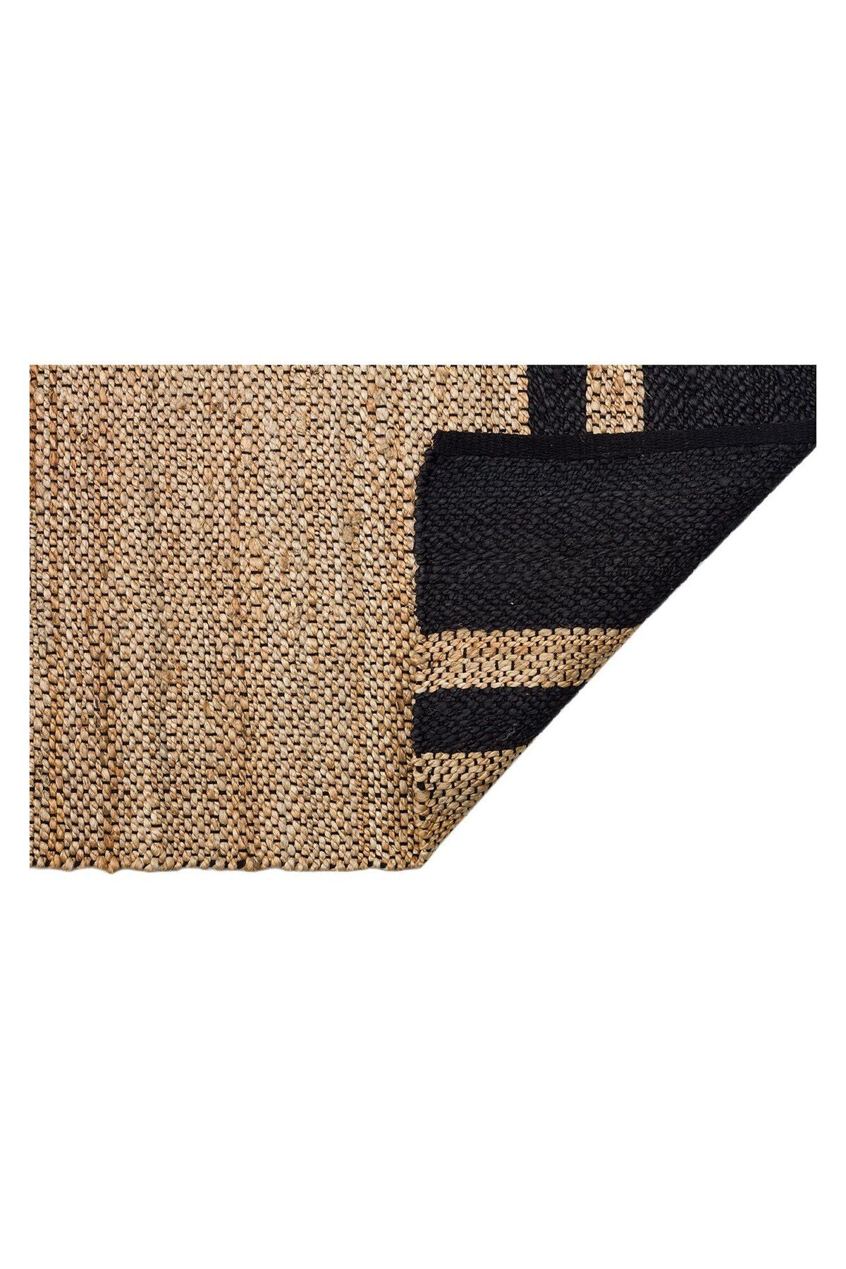 ECHO ECH 07 NATURAL BLACK El Dokuma Naturel Jüt Hasır Halı