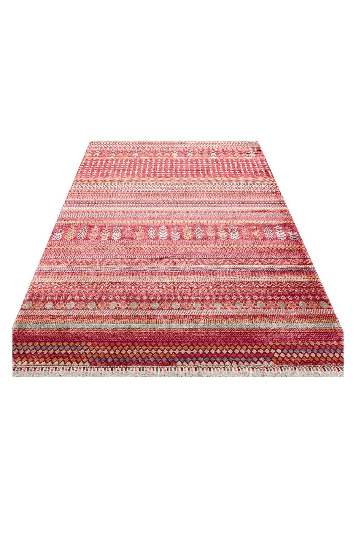 Zara Zr 19 Red Multy Otantik Desenli El Emeği Ile Özel Tezgahlarda Üretilen Modern Uşak Halısı