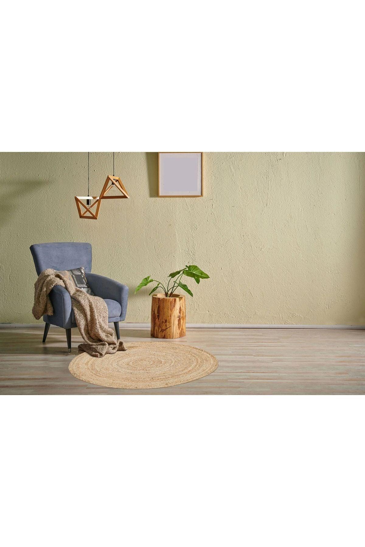 Juno Jüt Ech 01r Natural Flatweave El Dokuma Naturel Jüt Hasır Halı - HALI VAGONU