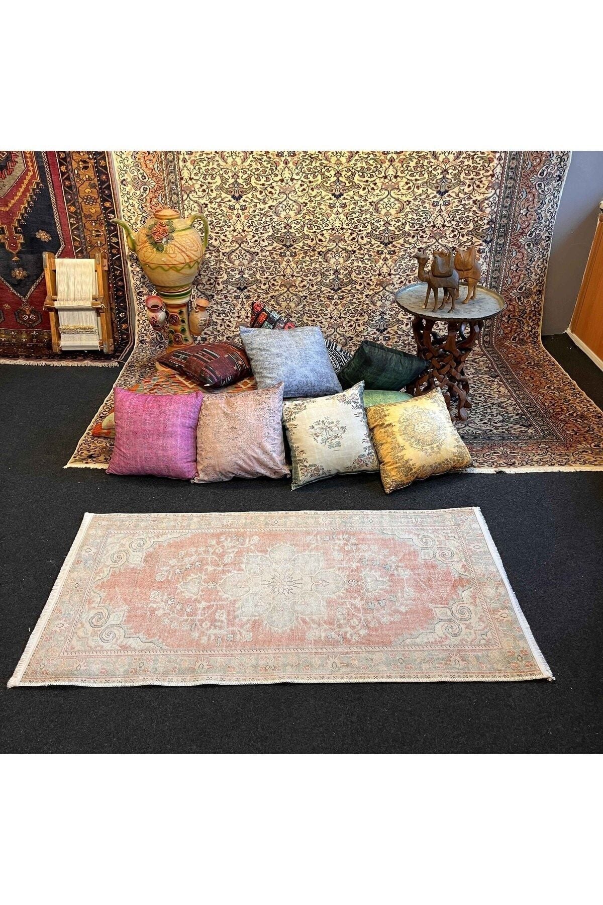 Yumuşak Dokulu Bambu Soft Kilim - Vintage Saçaklı Dijital Baskı HV-SK-23