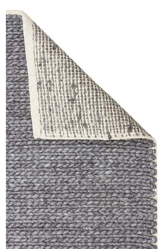 JADE BASKETWEAV ANTRASİT Kazak Örgü Desenli El Dokuma Örgü Halı - HALI VAGONU