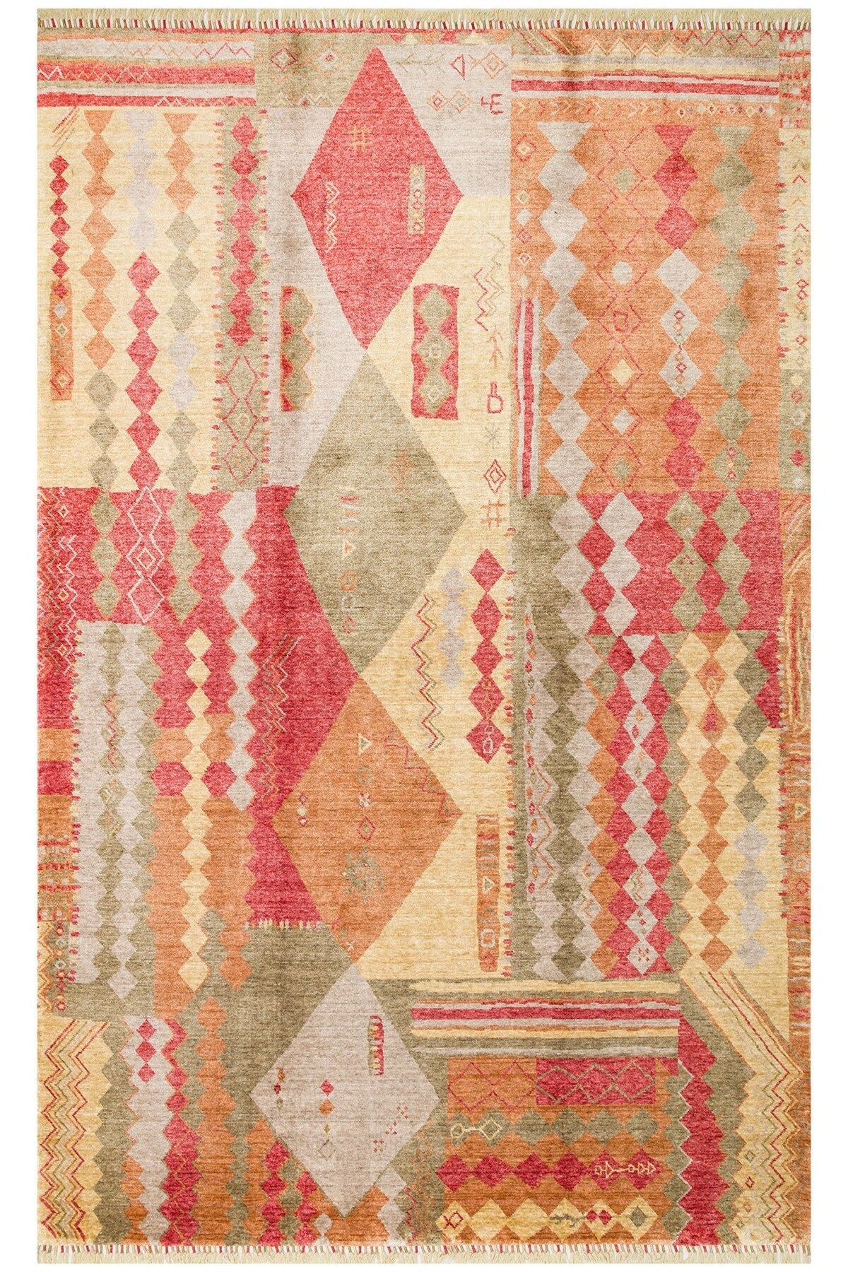 Zara Zr 10 Red Autumn Otantik Desenli El Emeği Ile Özel Tezgahlarda Üretilen Modern Uşak Halısı